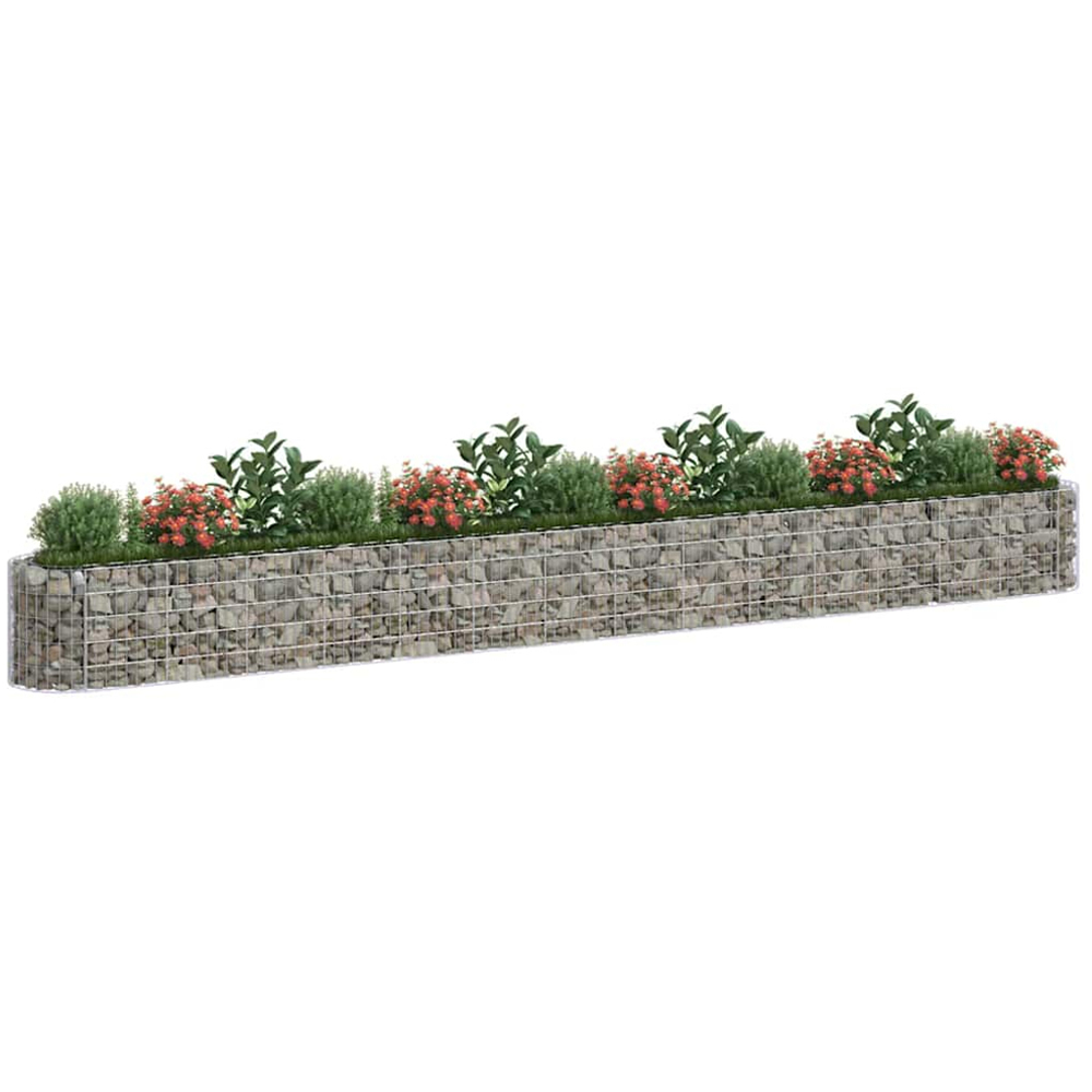 vidaXL Silver Galvanised Iron Gabion Raised Bed 540 x 50 x 50cm Image 2