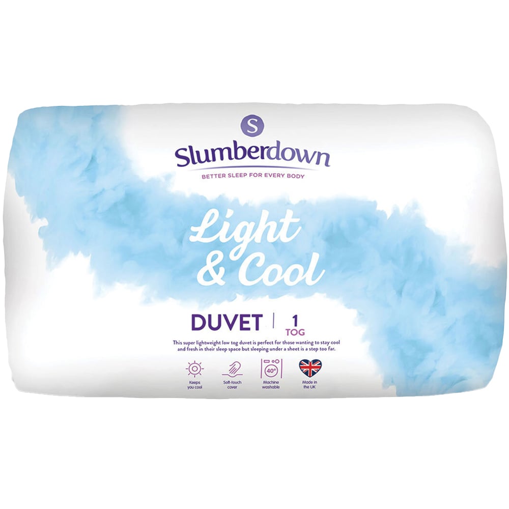 Slumberdown Single White Light and Cool Duvet 1 Tog Image 1