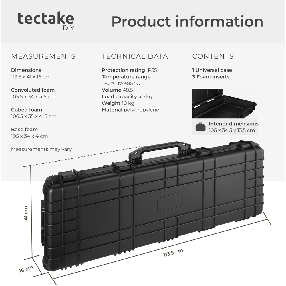 tectake Waterproof Hard Shell Carry Case Image 9