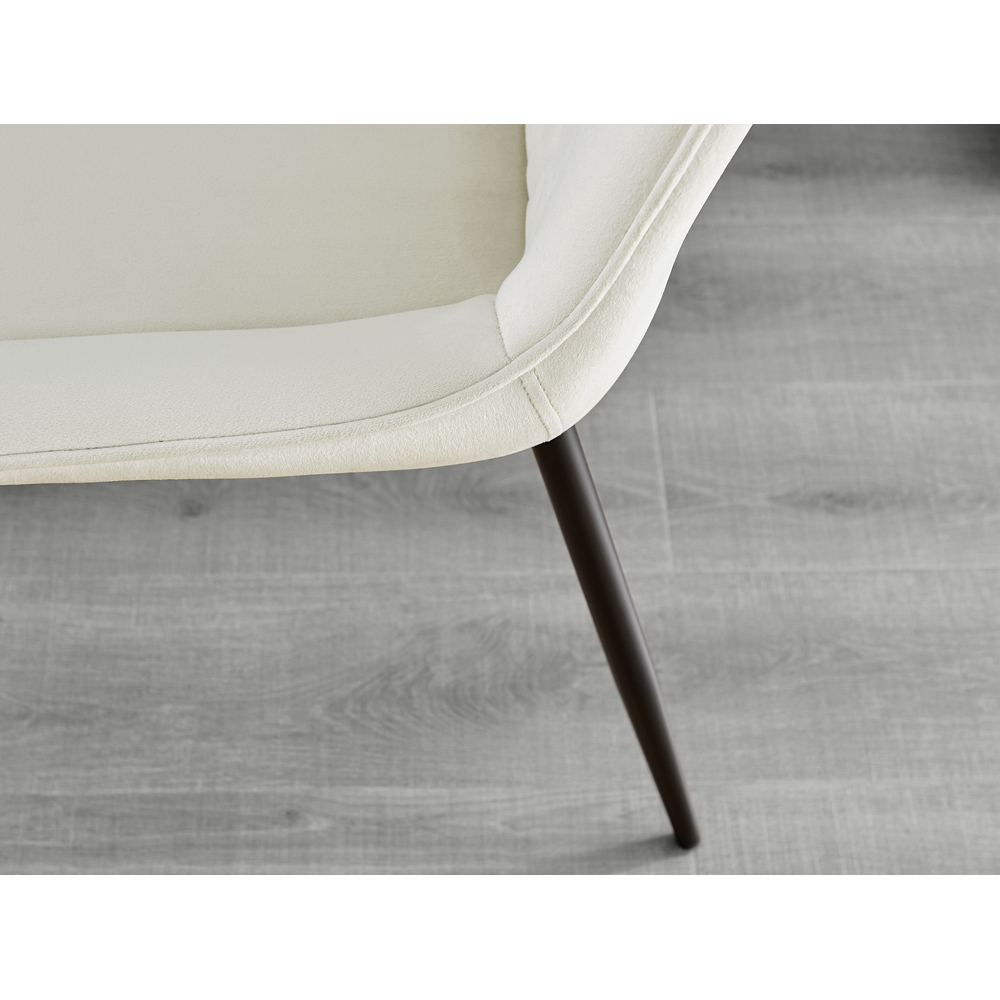 Furniturebox Cesano Set of 2 Cream and Black Velvet Dining Chair Image 8