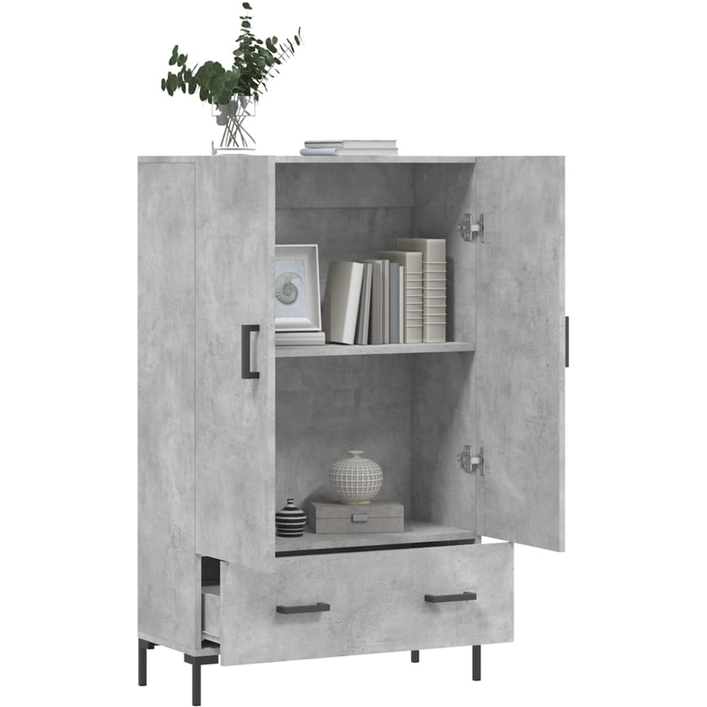 vidaXL 2 Door Single Drawer Concrete Grey Highboard Image 4