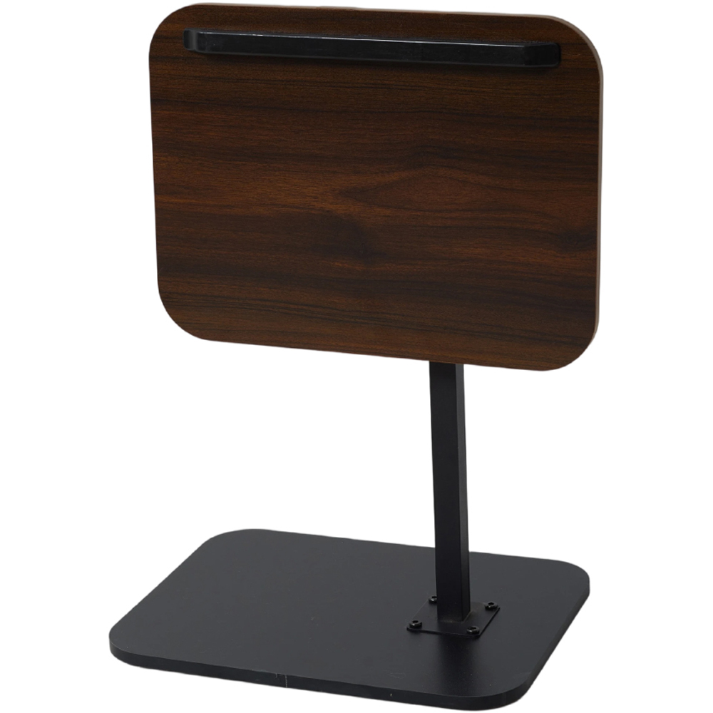 Living and Home Walnut and Black Adjustable Rotating Side Table Image 5