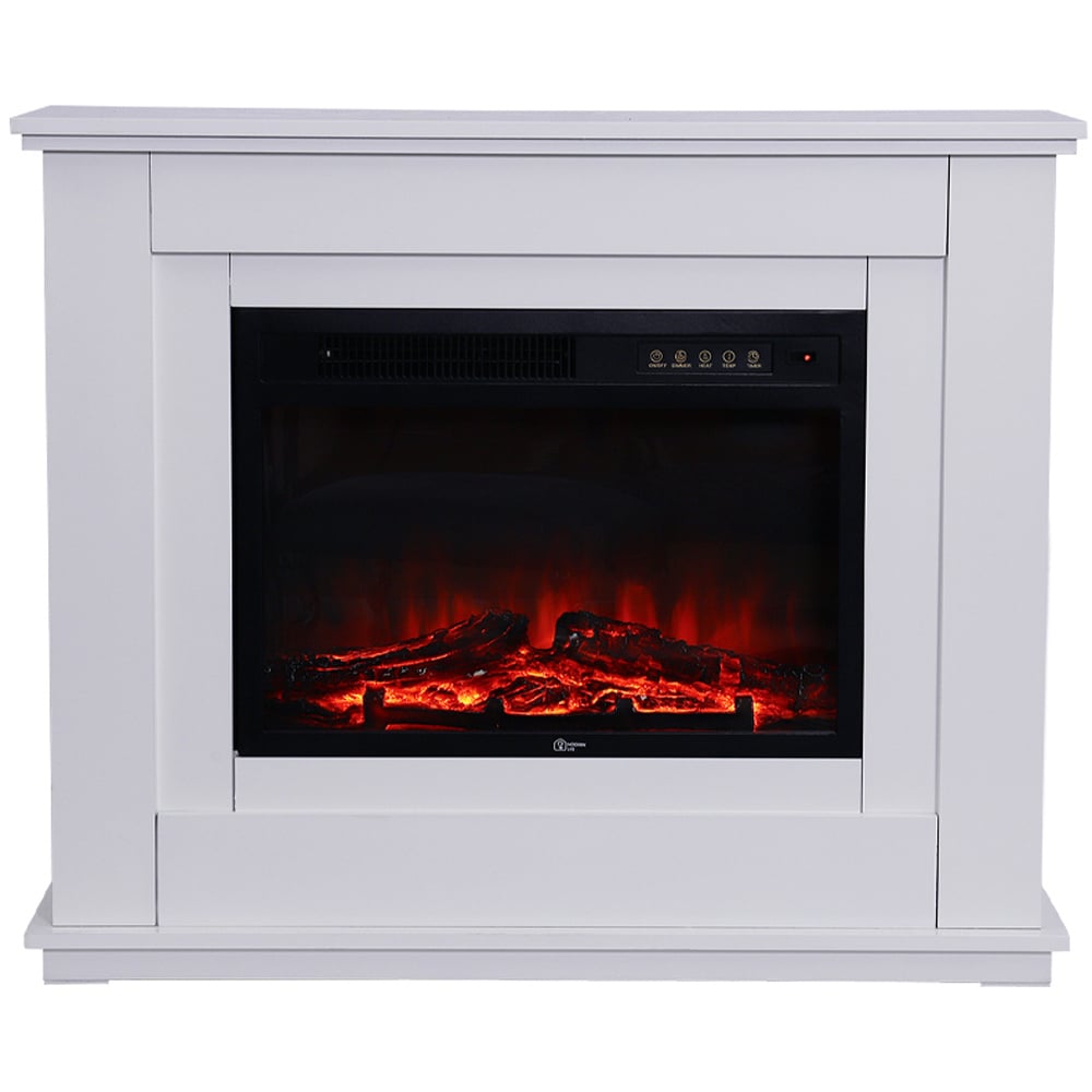 Living and Home Matt White Electric Fireplace Image 1