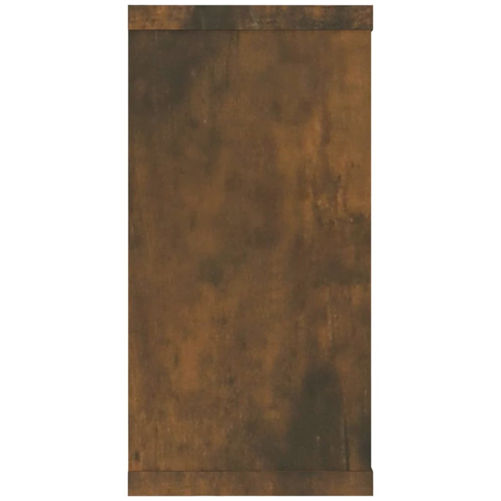 vidaXL 100cm Set of 2 Smoked Oak Cube Floating Wall Shelf Image 6