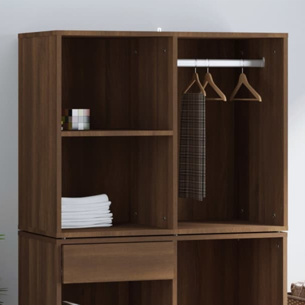 vidaXL 3 Shelf Brown Oak Engineered Wood Dressing Cabinet Image 1