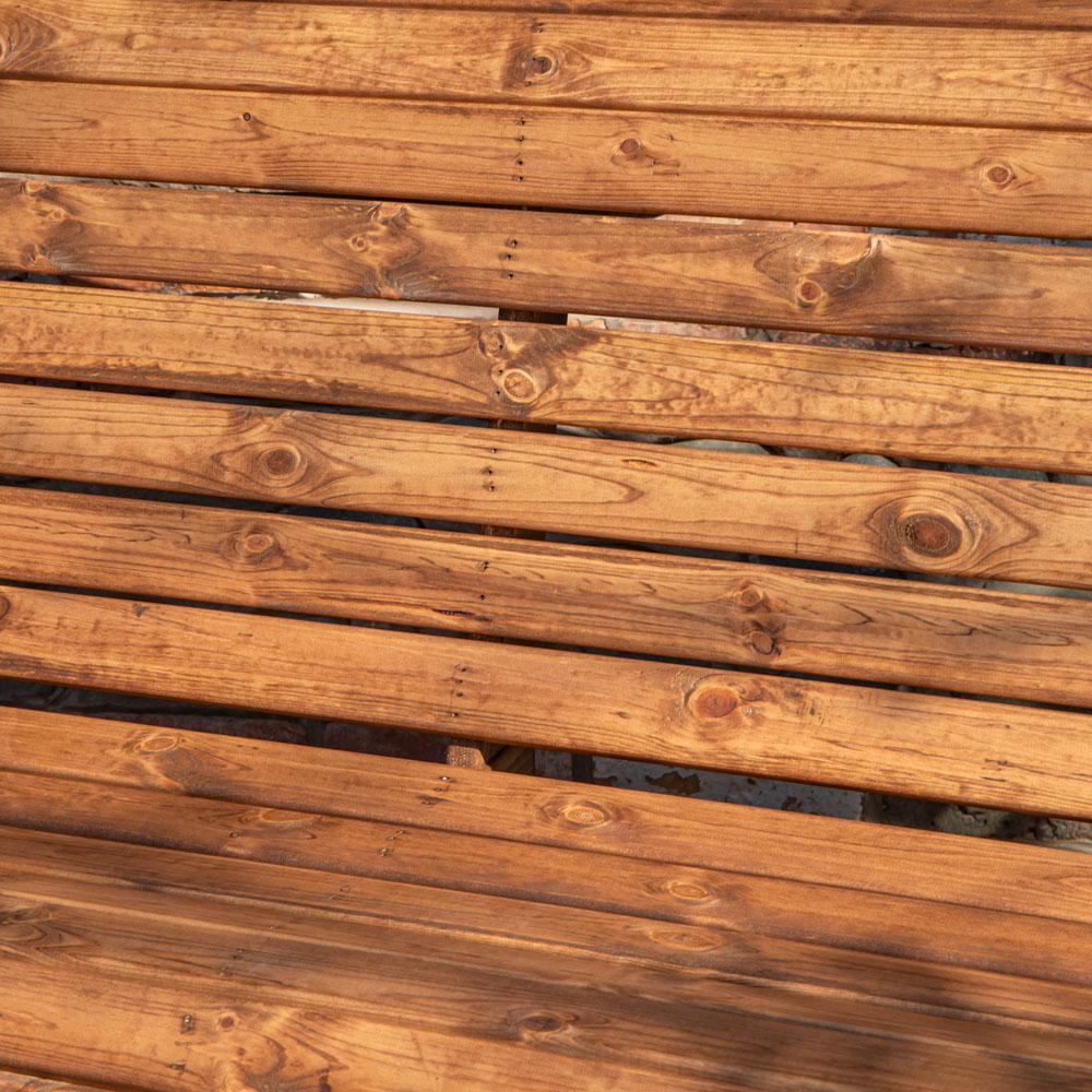 Samuel Alexander 3 Seater Rustic Wooden Garden Bench Image 7