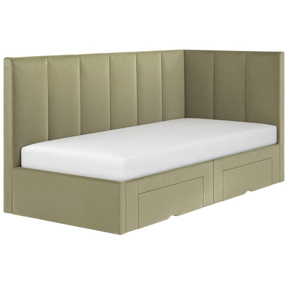 Flair Harley 2 Drawers Olive Green Velvet Bed Frame Image 2