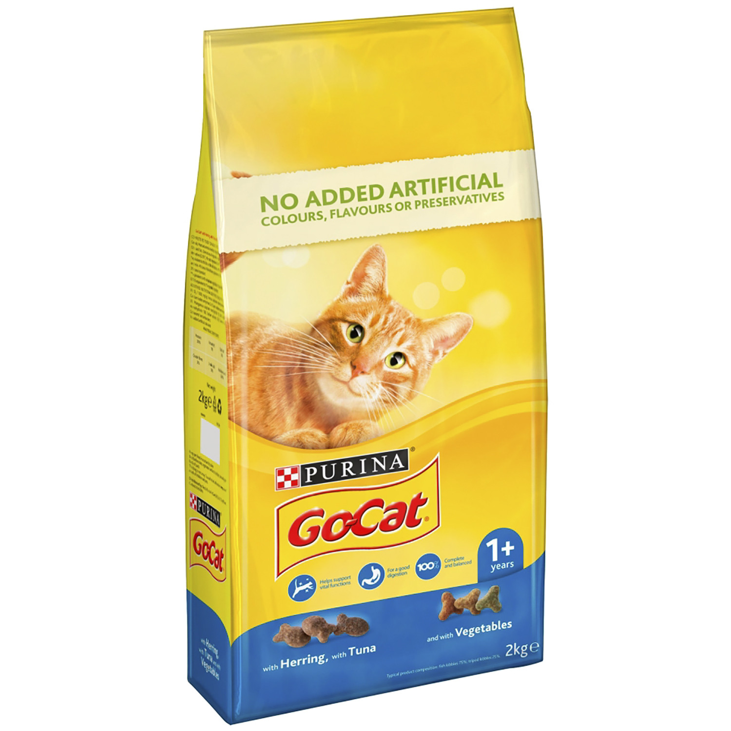 Purina Go Cat Adult Dry Cat Food with Tuna Herring and Vegetables Image