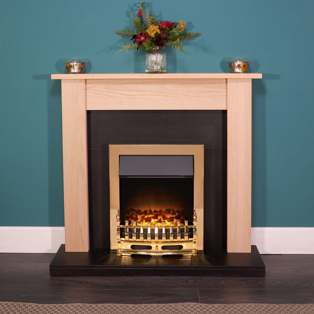 Adam Blenheim Brass Electric Inset Fire Image 2