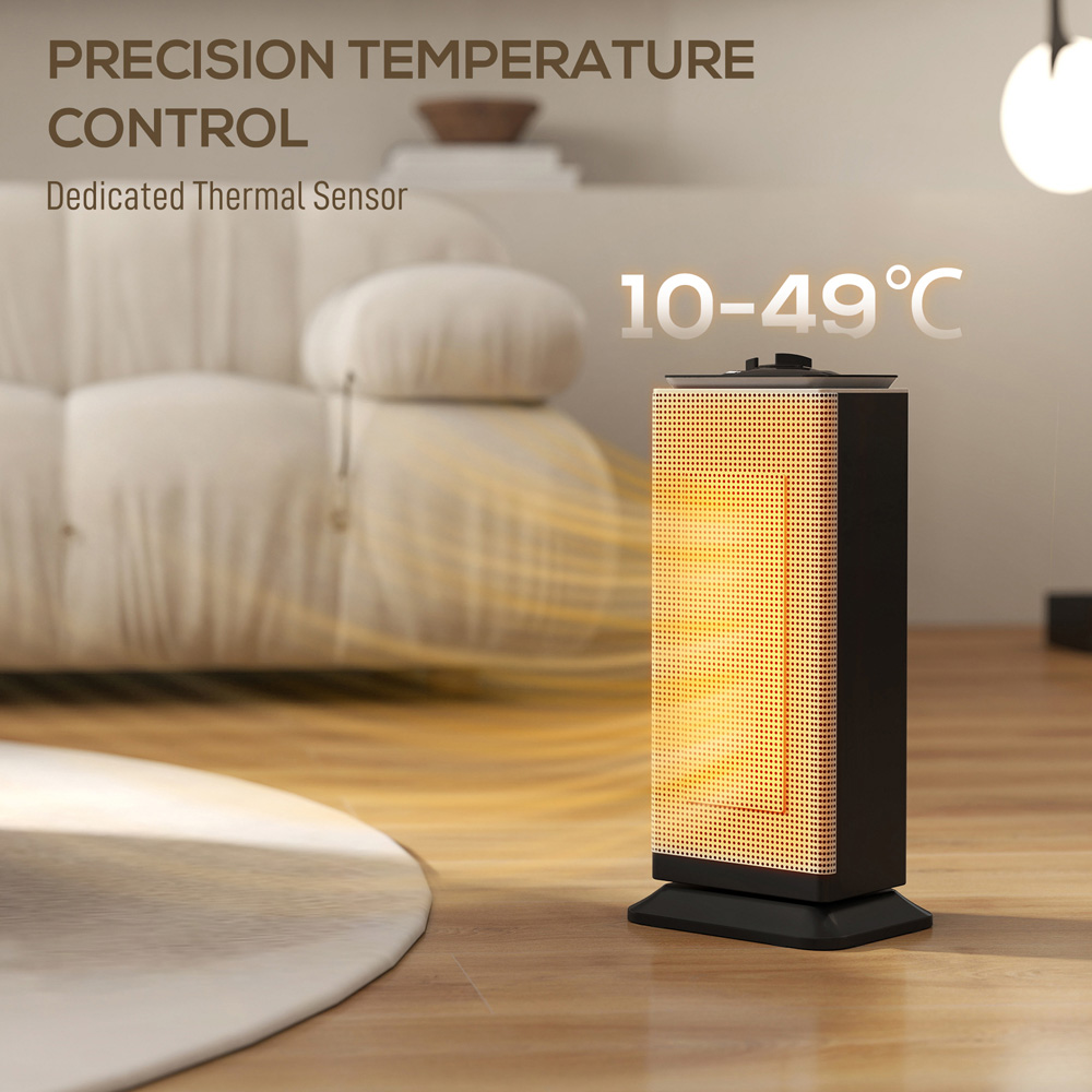 HOMCOM Black Ceramic Electric Heater with Fan 2000W Image 7