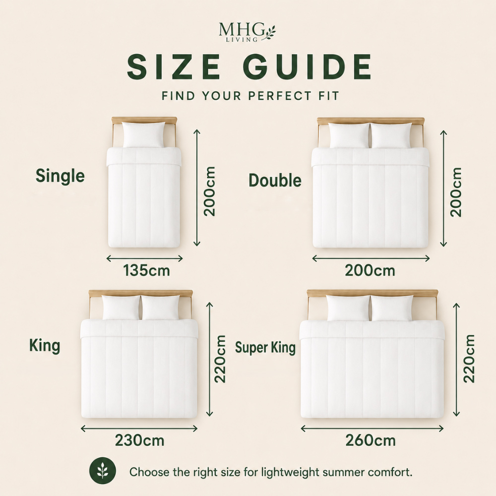 MHG Living Double White Summer Hollowfibre Duvet 1 Tog Image 9