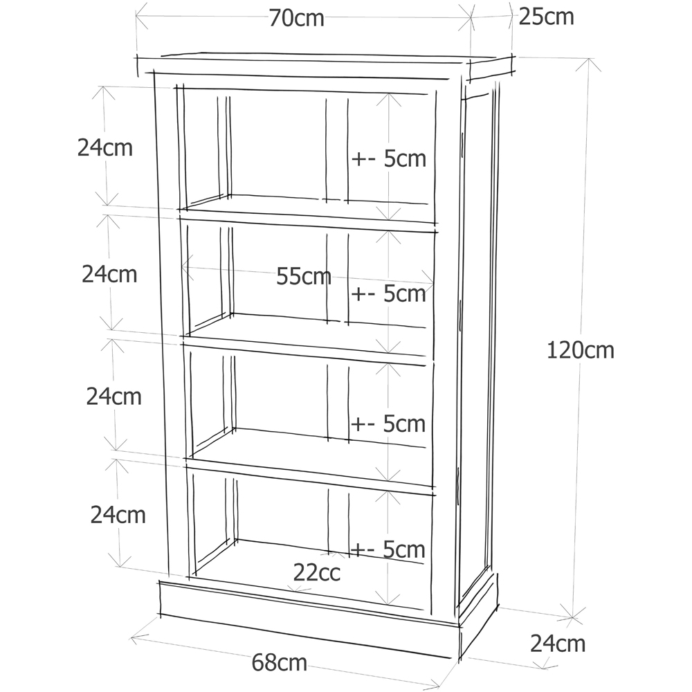 Biccari 4 Shelf Grey Bookcase Image 9
