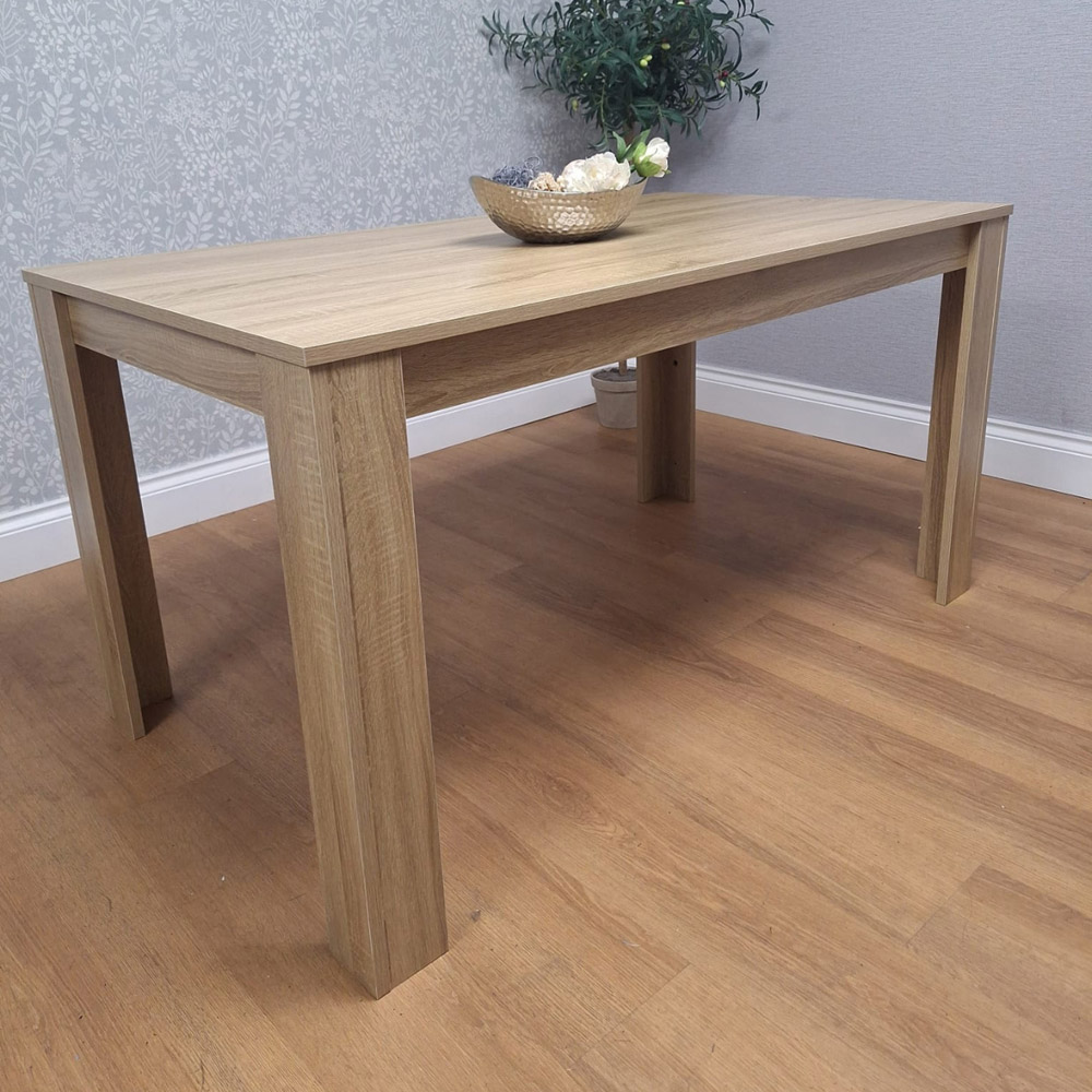 Kosy Koala 4 Seater Velvet Dining Set Oak Effect and Grey Image 2