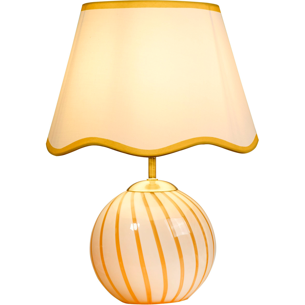 Lighting Collection Sweetie Yellow Two Tone Stripe Glass Table Lamp Image 3