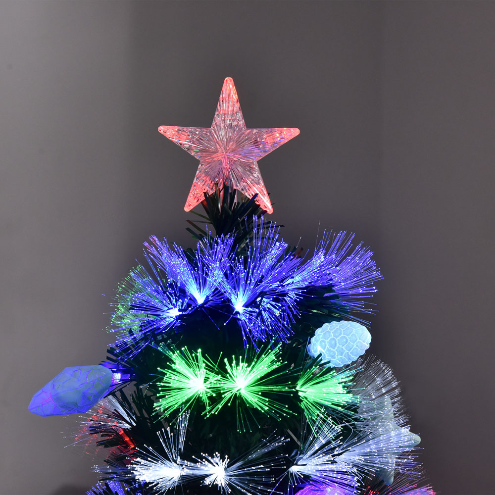 Everglow Fibre Optic LED Green Artificial Christmas Tree with Baubles 5ft Image 3