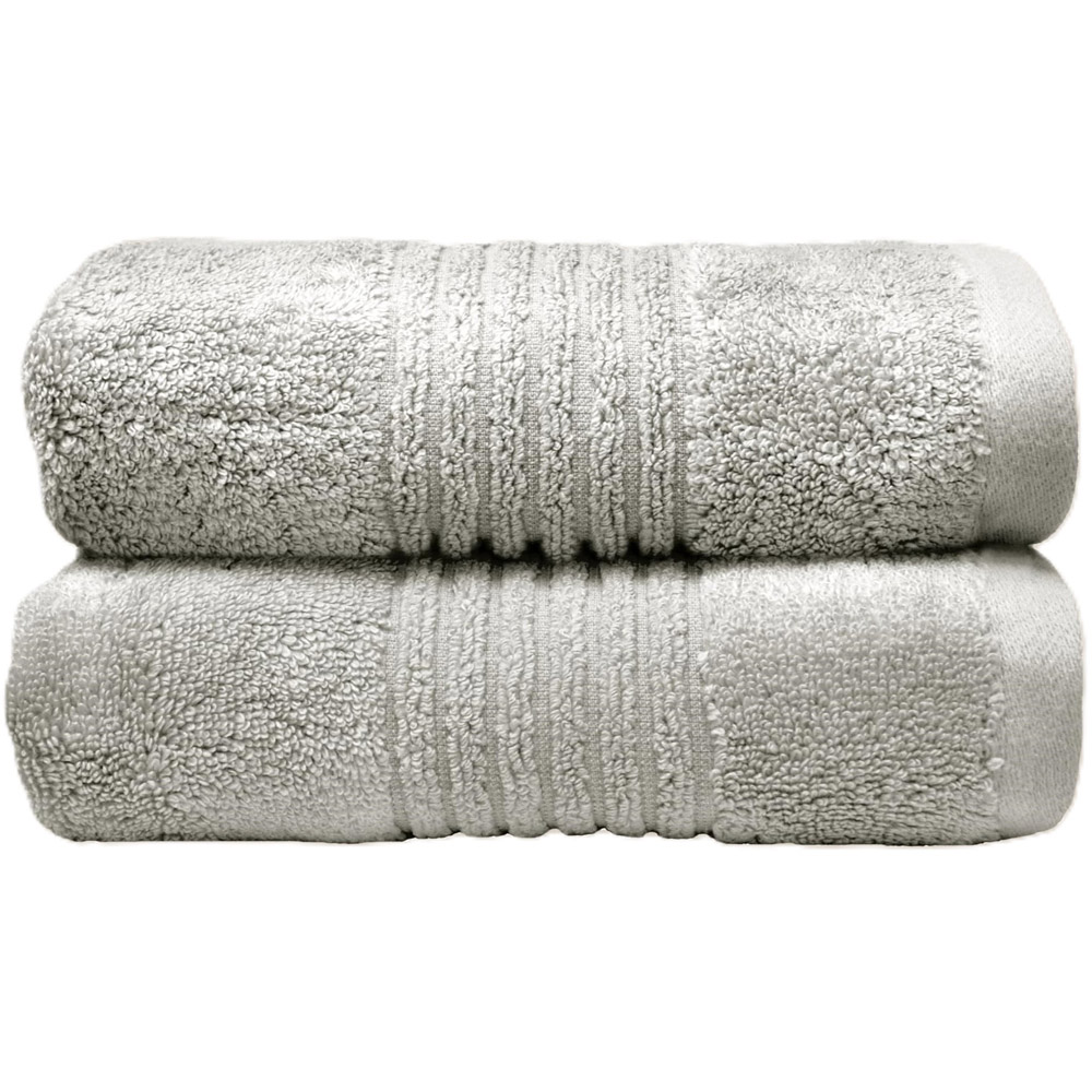 Misona Ultra Soft Bamboo Silver Hand Towel 2 Pack Image 1