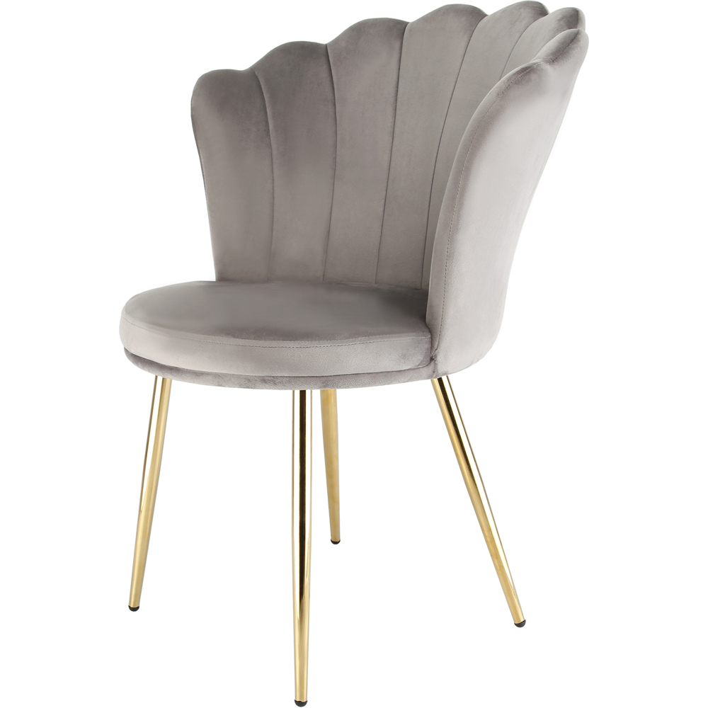 Mini Flora Set of 2 Grey Velvet Dining Chair Image 2