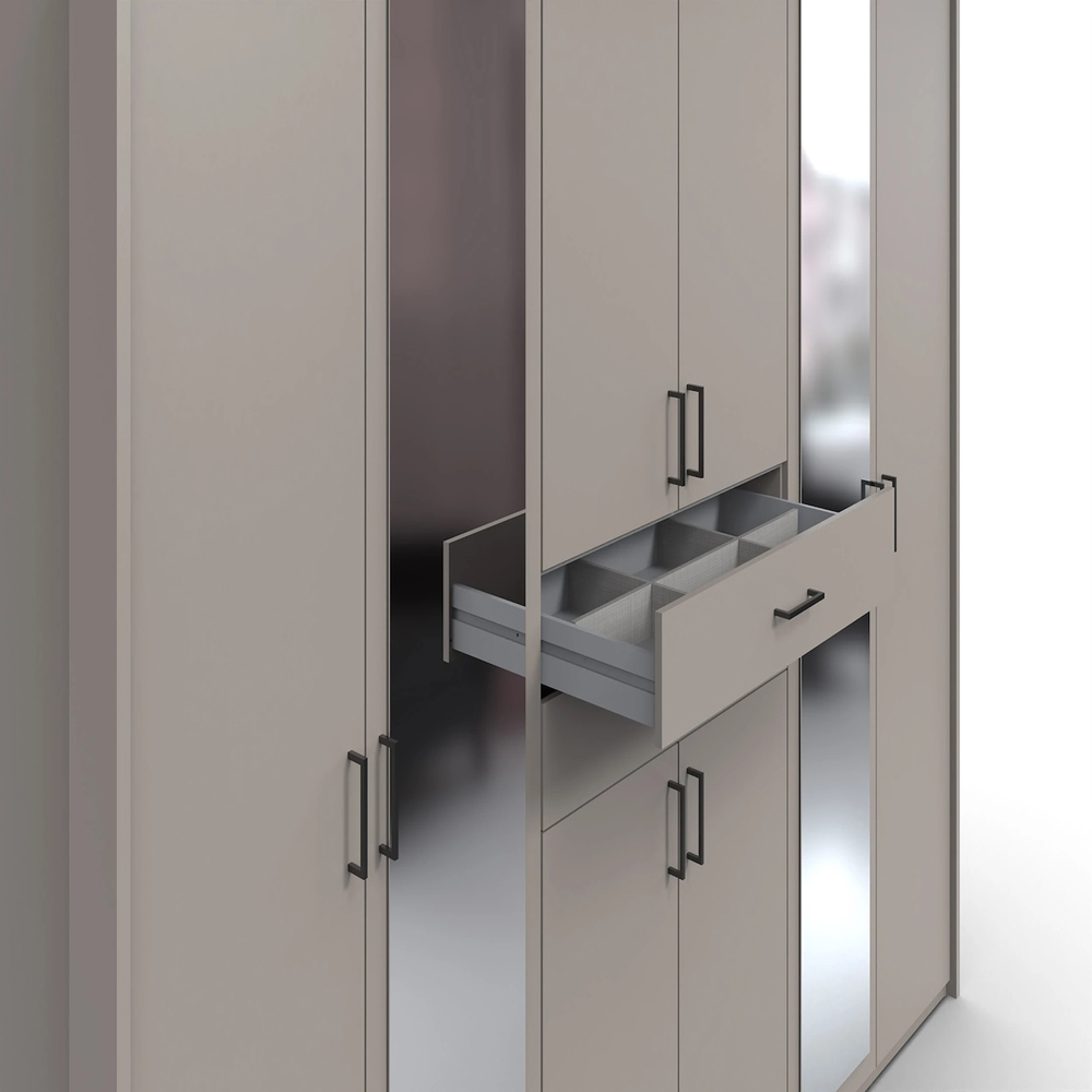 TJ'S Dillingen 6 Door 2 Drawer Grey Sahara Wardrobe Image 4