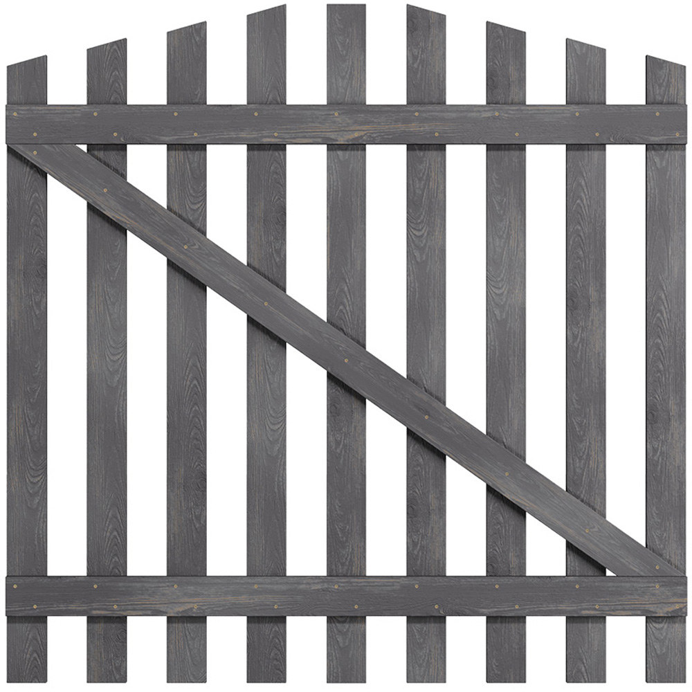 Outdoor Minimalist Grey Wooden Fence Gate, 120 x 120 x 2.5cm Image 4