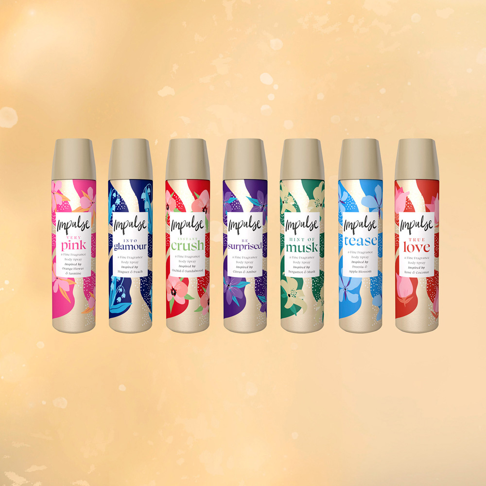 Impulse Into Glamour Blend of Natural Scents Body Spray Deodorant 75ml 6 Pack Image 7