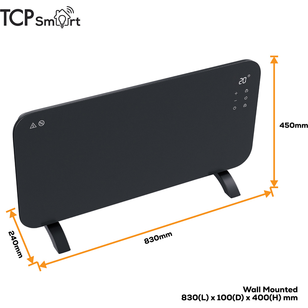 TCP Smart Charcoal Grey Glass Panel Heater with Energy Monitoring 2000W Image 9