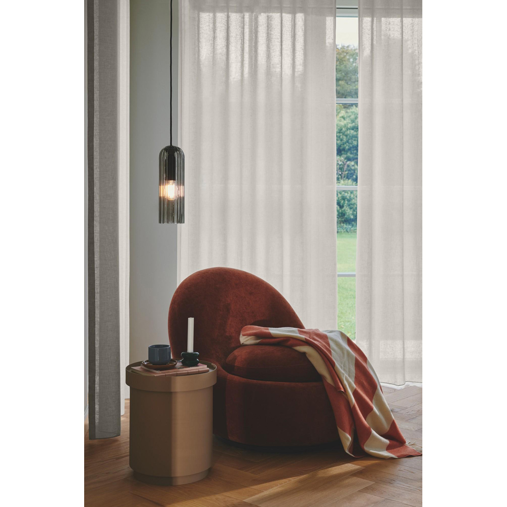 Nordlux Miella E27 Smoked Fluted Glass Pendant Light Image 2