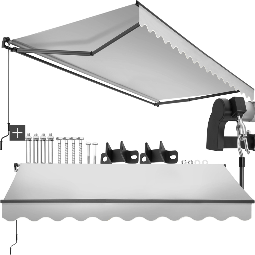 tectake Ornella Light Grey Retractable Awning 3 x 2.5m Image 2