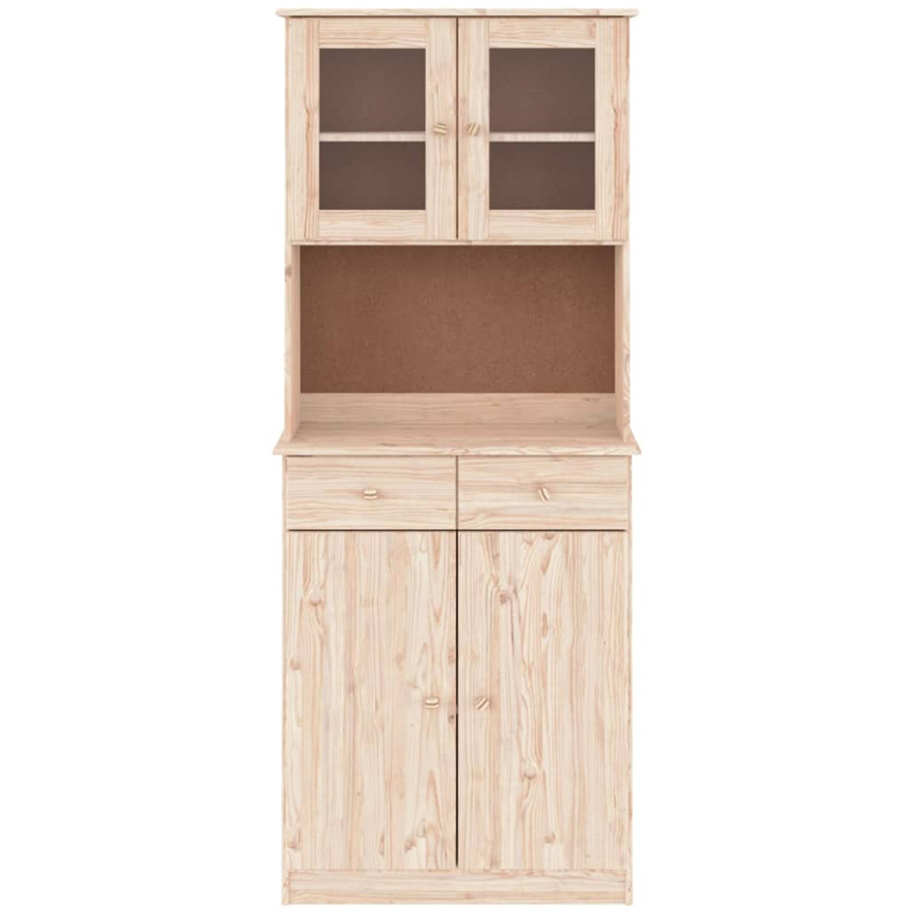 vidaXL Alta 4 Door 2 Drawer Natural Solid Wood Pine Highboard Image 3