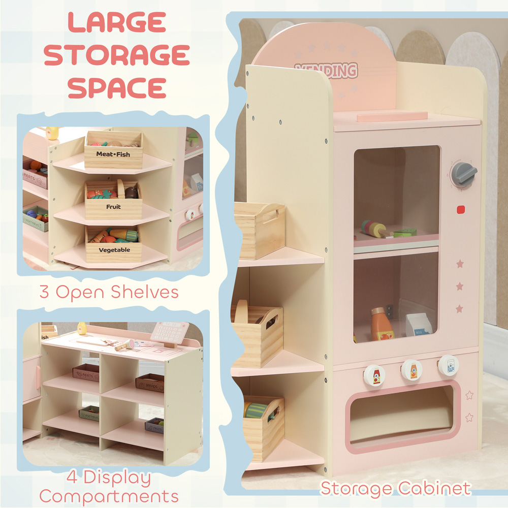 Tommy Toys AIYAPLAY Kids Pink Grocery Store Pretend Play Shop with Cash Register Image 7