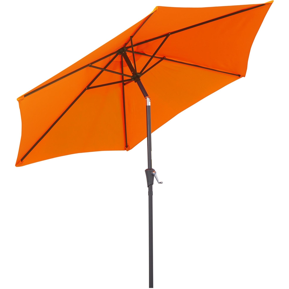 Outsunny Orange Crank and Tilt Parasol 2.7m Image 1