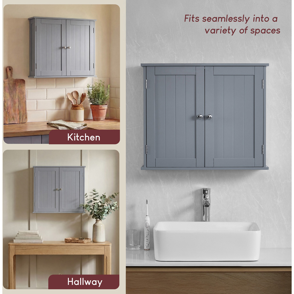 BATH VIDA Priano 2 Door Grey Wall Mounted Bathroom Cabinet Image 5