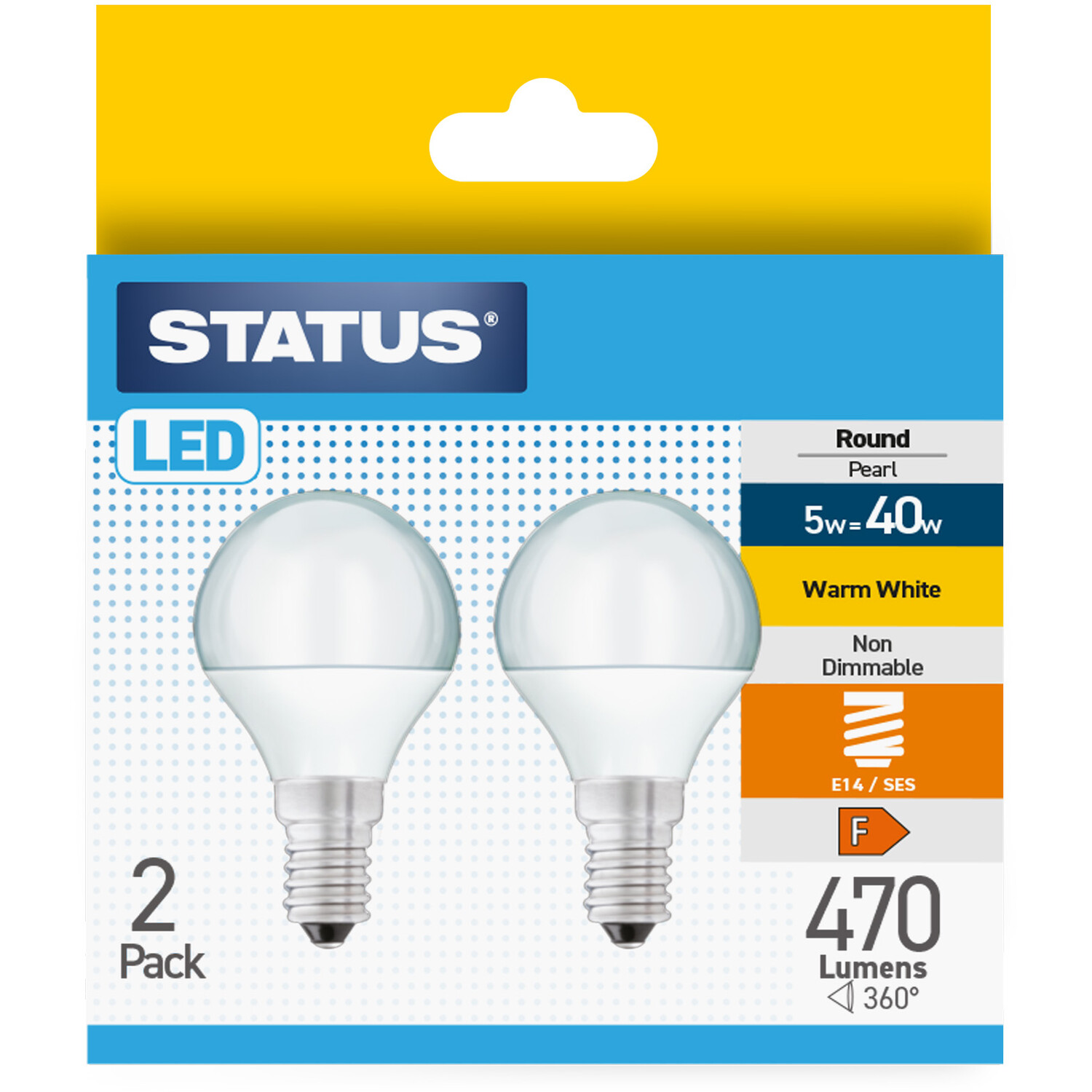 5w 40w Status LED Round SES Pearl Bulb Wilko