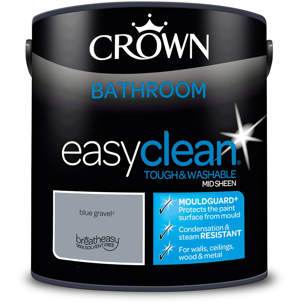 Crown Easyclean Bathroom Paint - Blue Gravel Image 2