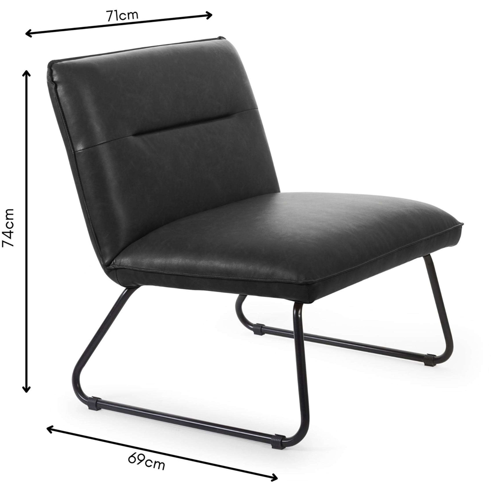 Julian Bowen Saxon Black Faux Leather Lounge Chair Image 9