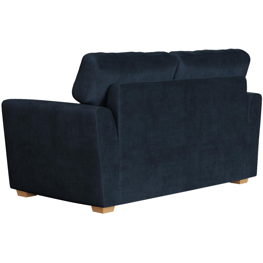 Wendleberry 2 Seater Royal Blue Plush Velvet Fixed Back Sofa | Wilko