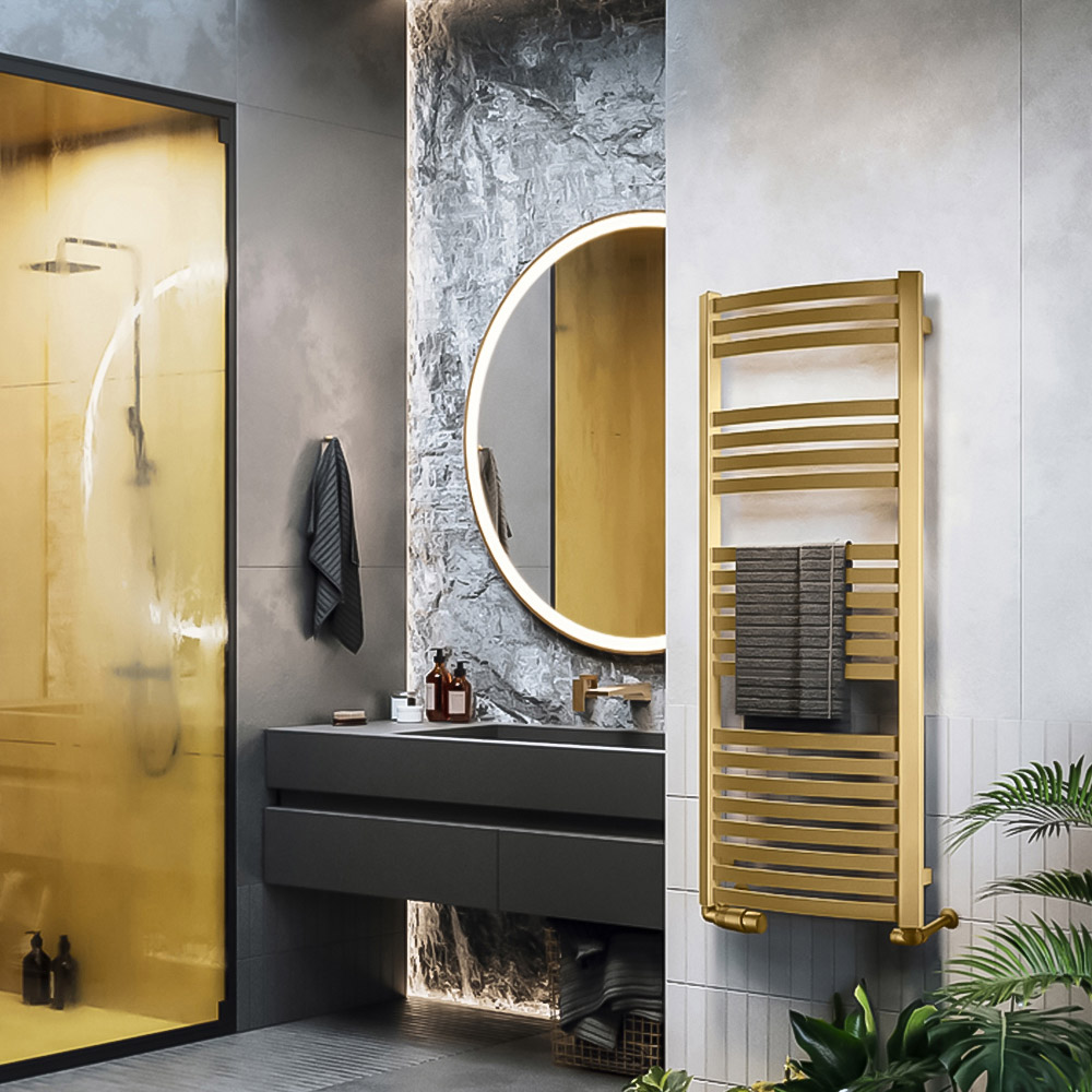 Terma Dexter 1845 BTU Brass Electric Heated Towel Rail 1220 x 500mm Image 6