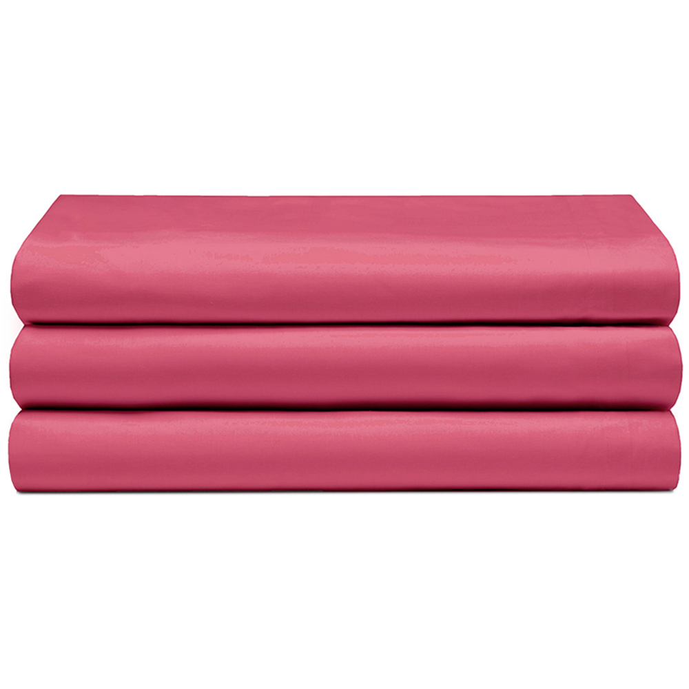 Serene Super King Red Flat Bed Sheet Image 1