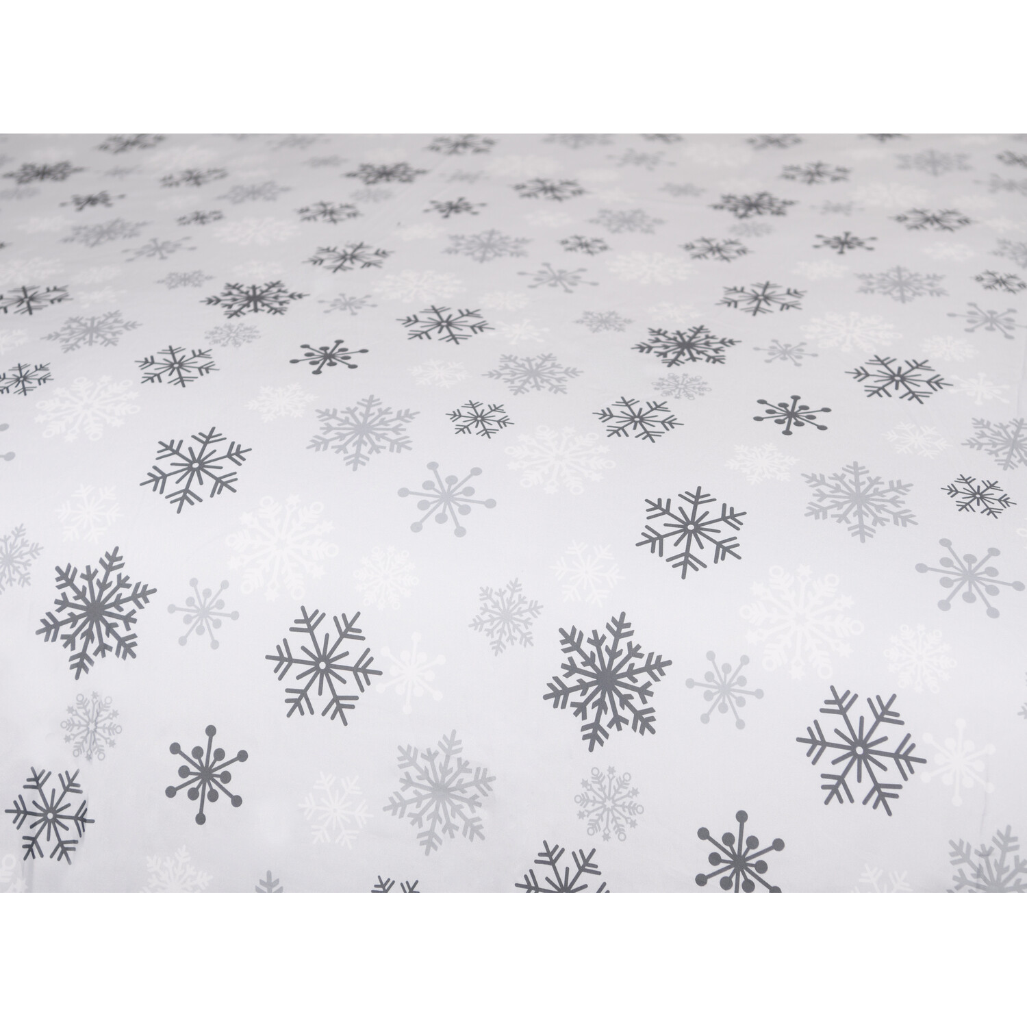 Snowflakes Reversible Duvet Cover and Pillowcase Set - Grey / Single Image 4