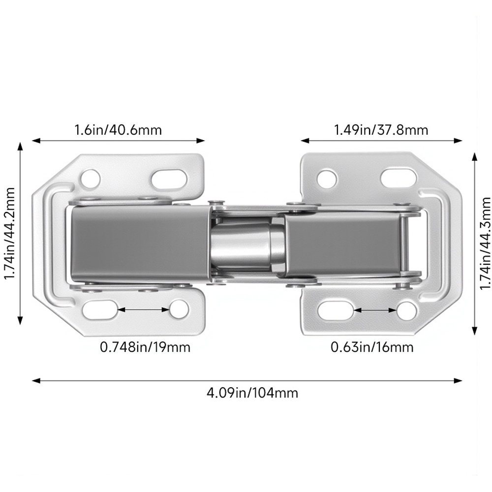 Living and Home Silver Cold-Rolled Steel Cabinet Door Hinge 6 Pack Image 7