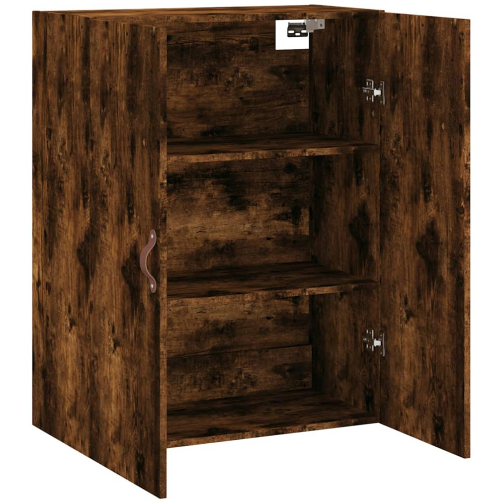 vidaXL 2 Door Brown Smoked Oak Wall Mounted Cabinet Image 4