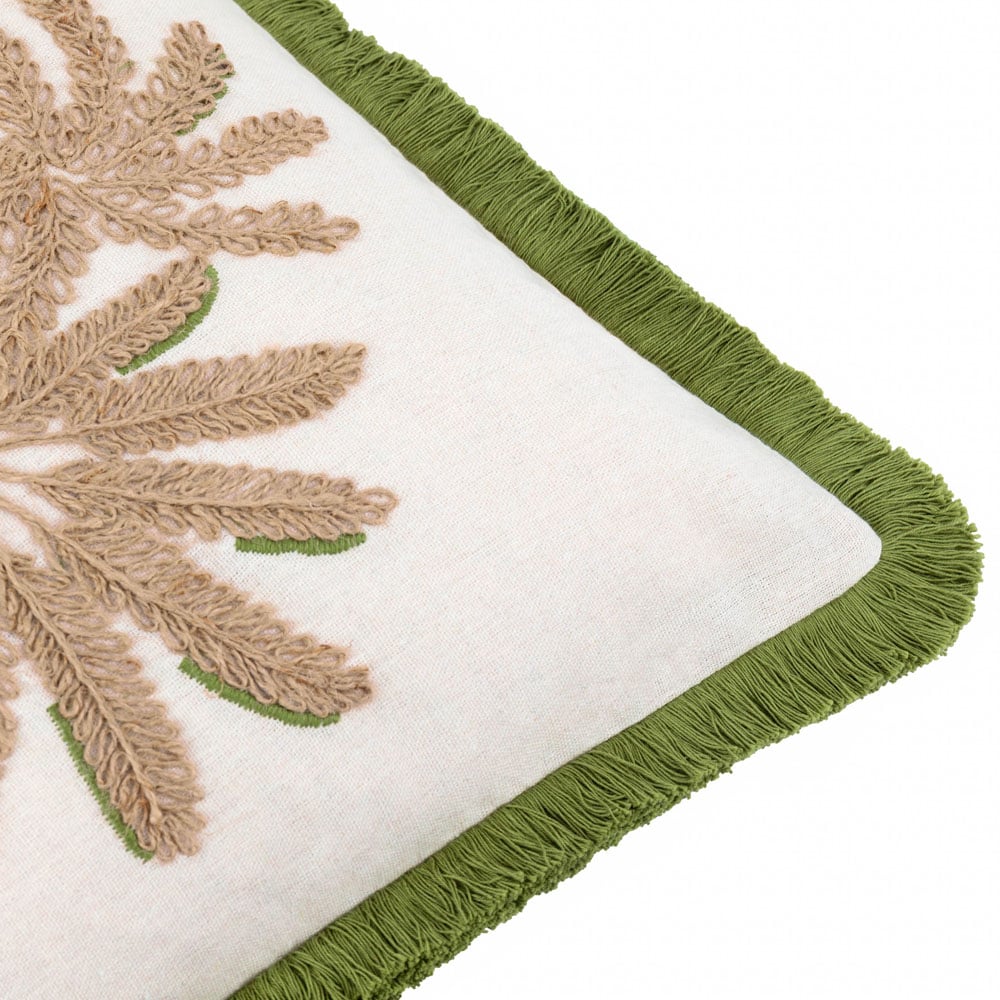 furn. Green Palm Embroidered Polyester Filled Cushion 45 x 45cm Image 4
