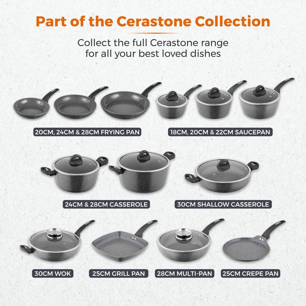 Tower Cerastone Grey 28cm Casserole Image 8
