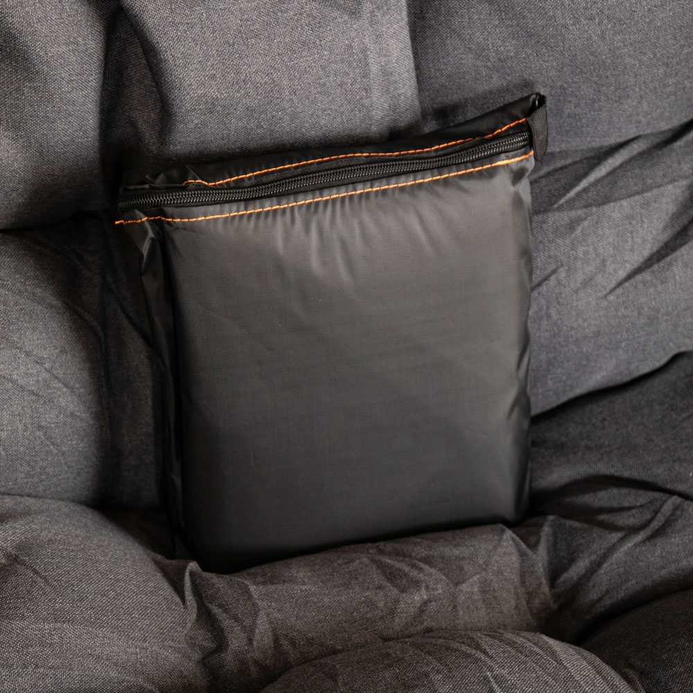 Samuel Alexander 2 Seater Rattan Hanging Garden Egg Chair with Grey Waterproof Cover Image 3