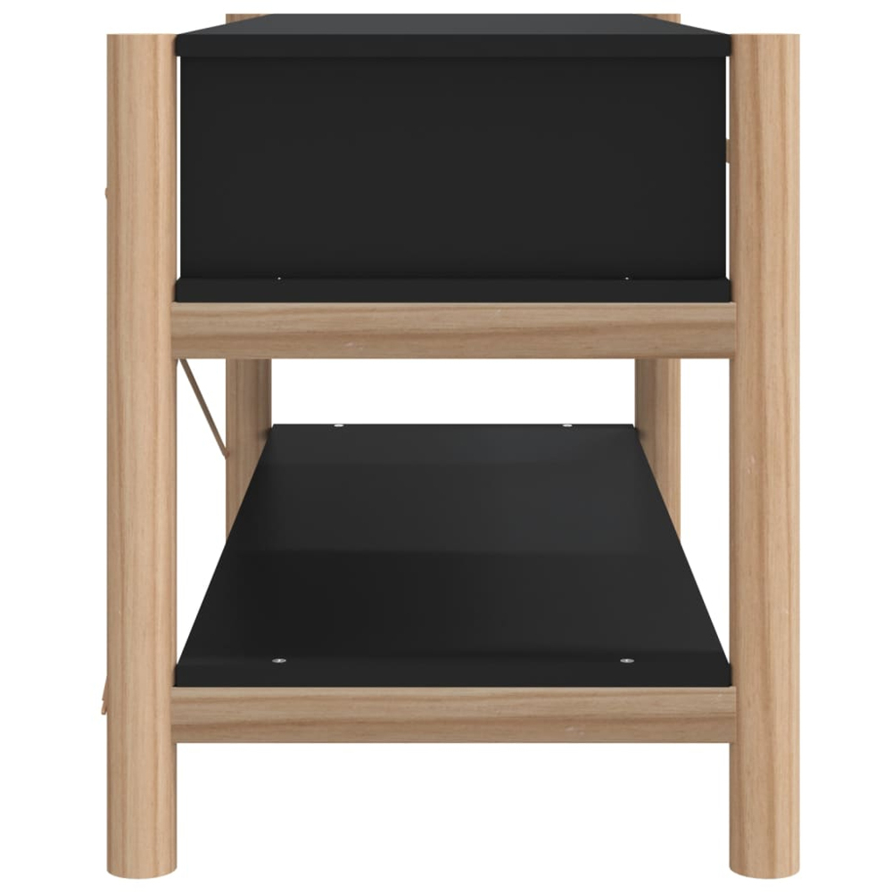 vidaXL 2 Drawer Black TV Cabinet Image 4