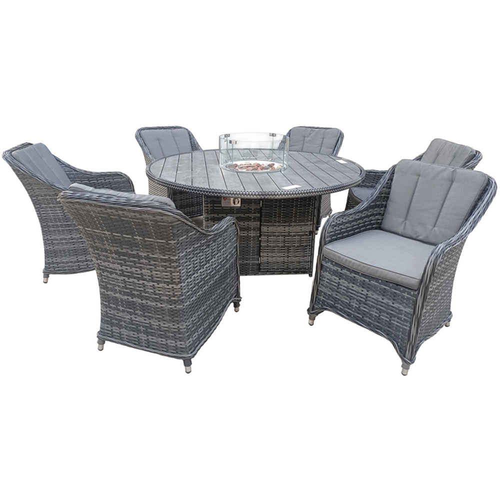 Furniture One 6 Seater Rattan Garden Lounge Set with Fire Pit Image 2