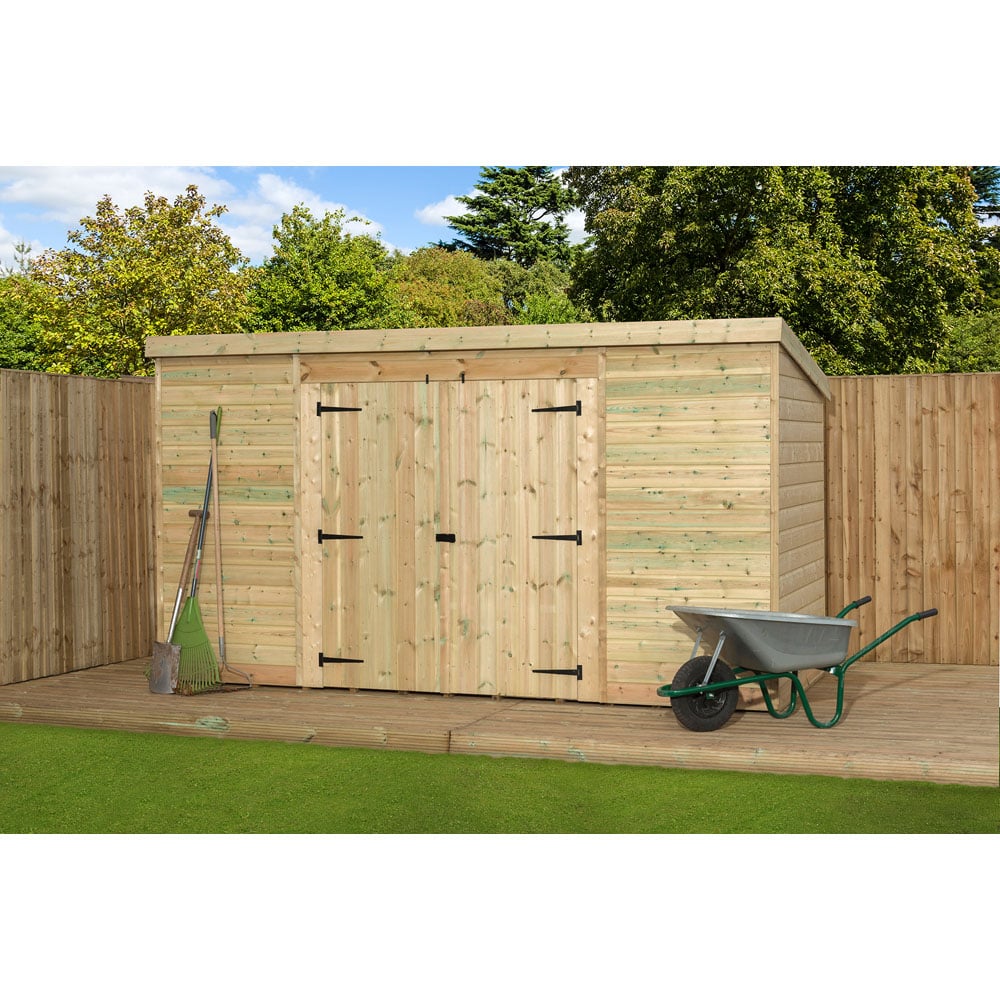 Empire Sheds 5000 12 x 6ft Double Door Tongue and Groove Pent Garden Shed Image 3