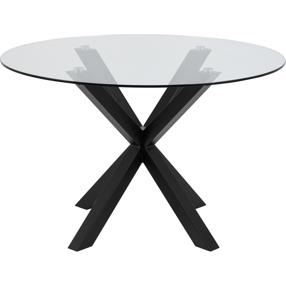Florence Heaven Clear Glass Round 4 seater Dining Table Black Image 3