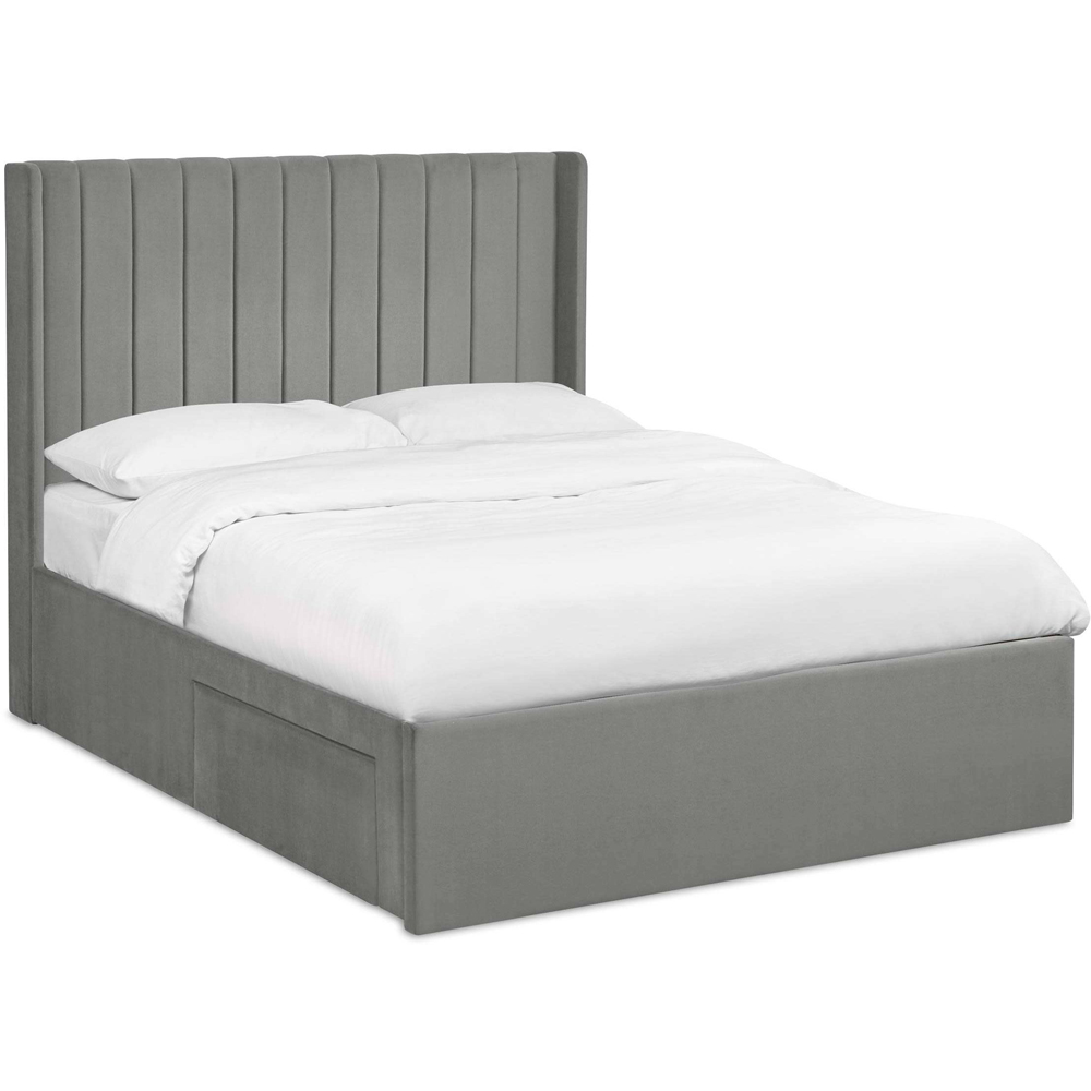 Julian Bowen Leila Steel Grey Double Bed with Dual Storage Door Image 3