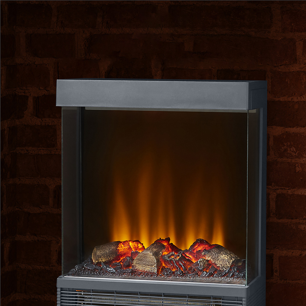Warmlite Grey Perth Electric Log Fire Stove 1.3kW Image 2