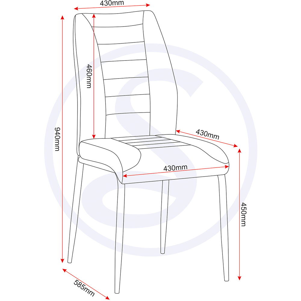 Seconique Chilton Set of 4 Grey Fabric Dining Chair Image 9